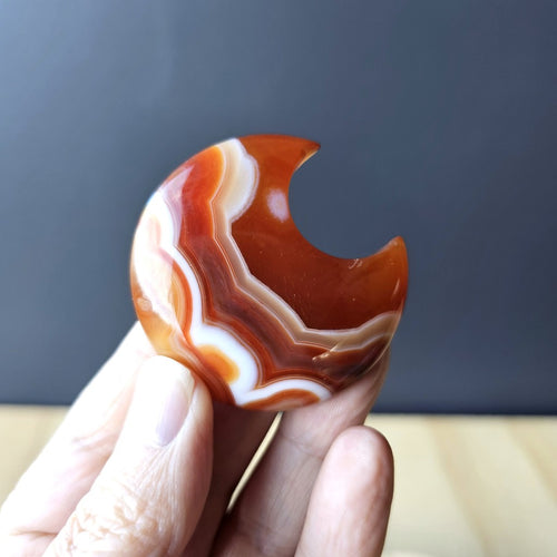 Druzy Carnelian Moons | Crimson Crescent