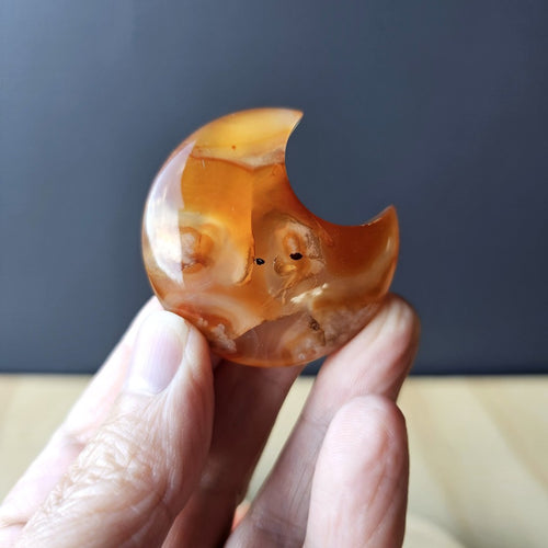 Druzy Carnelian Moons | Crimson Crescent