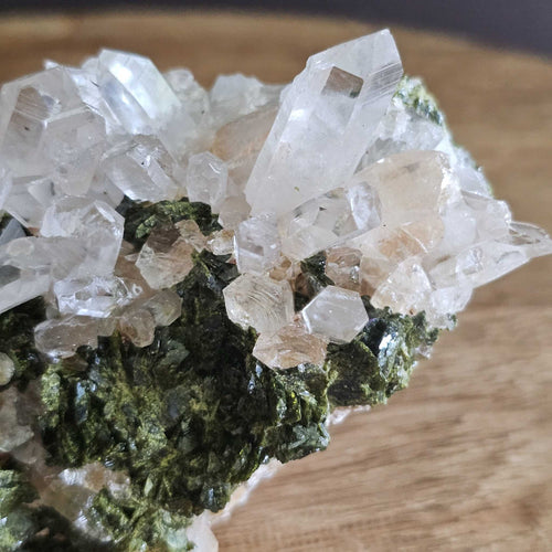 Epidote & Clear Quartz | Cluster 588gms