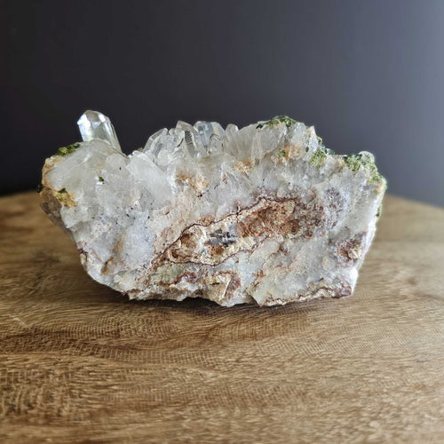 Epidote & Clear Quartz | Cluster 588gms