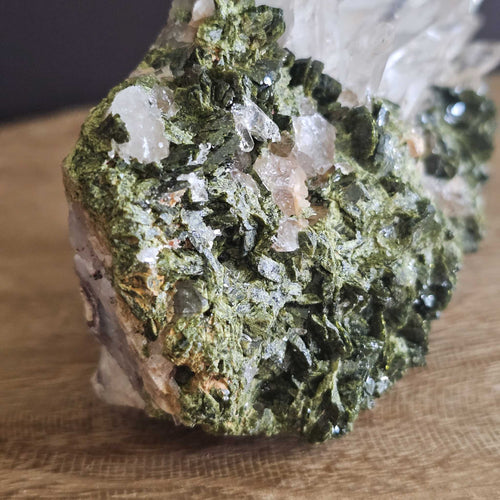 Epidote & Clear Quartz | Cluster 588gms