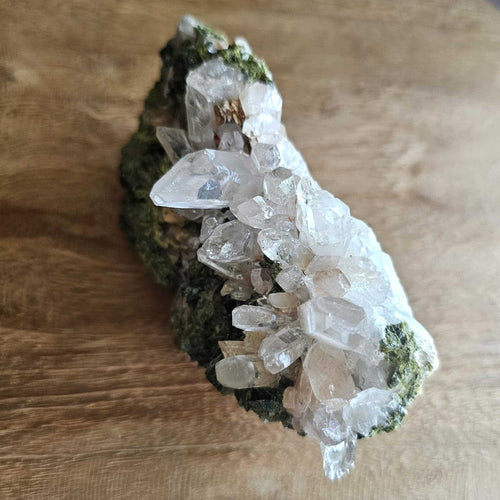 Epidote & Clear Quartz | Cluster 588gms