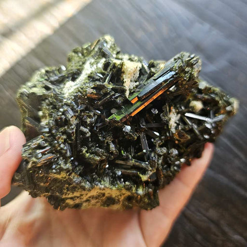 Epidote & Clear Quartz | Cluster 624gms