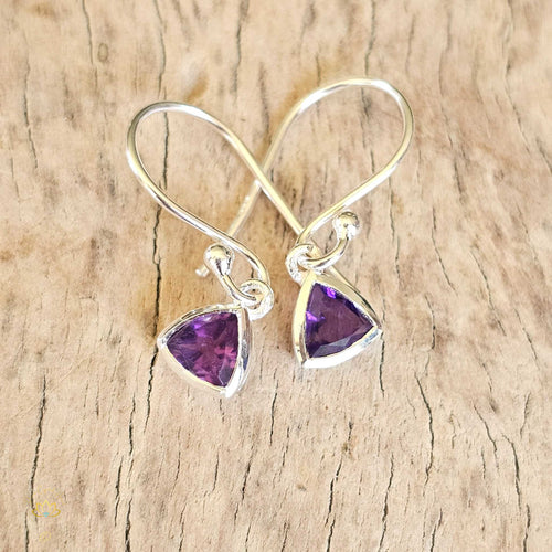 Faceted Amethyst Earrings | Tiny Compasses