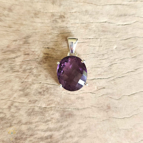 Faceted Amethyst Pendant | Magenta Ray