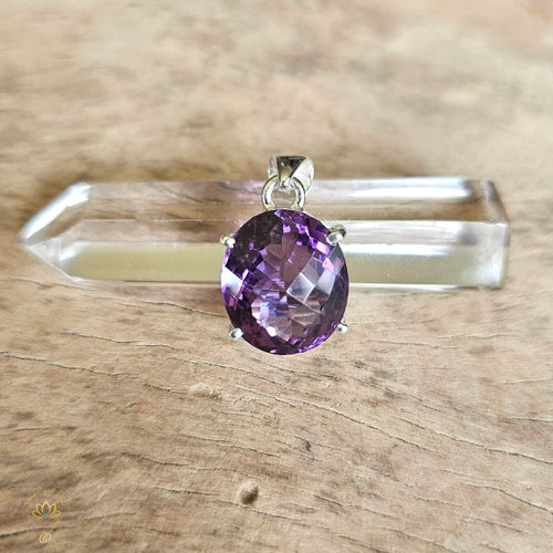 Faceted Amethyst Pendant | Magenta Ray