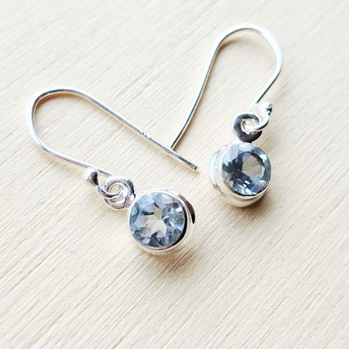 Faceted Blue Topaz Earrings | Soothing Energy