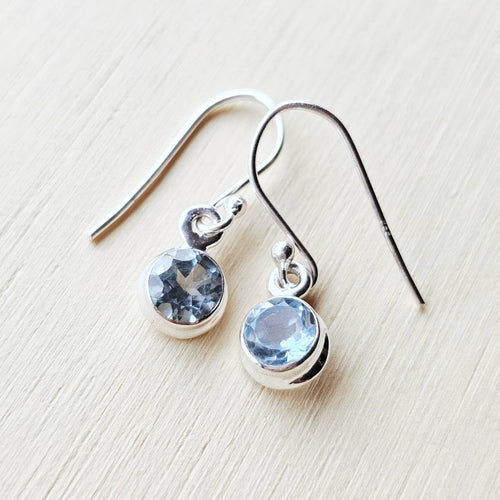Faceted Blue Topaz Earrings | Soothing Energy