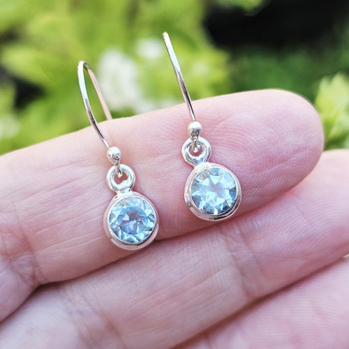 Faceted Blue Topaz Earrings | Soothing Energy