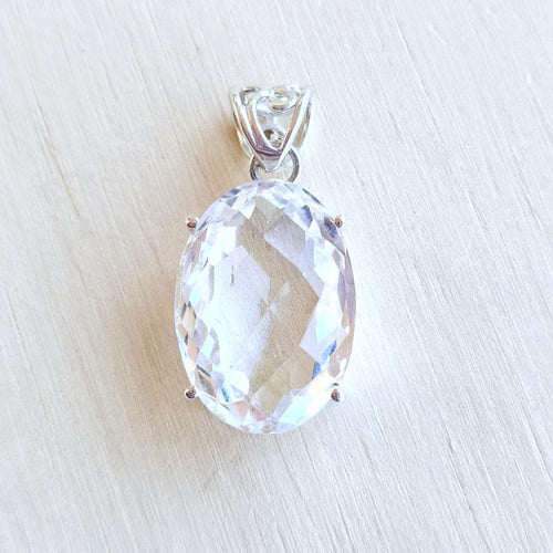 Faceted Clear Quartz Pendant | Light, Locked In