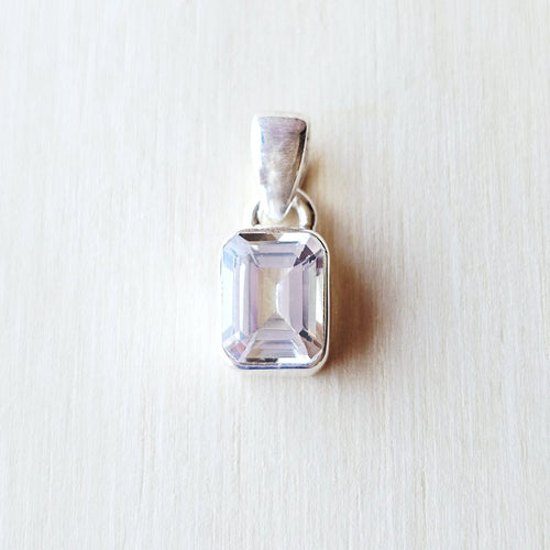 Faceted Clear Topaz Pendant | Celestial Clear