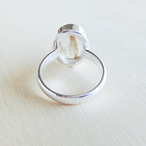 Faceted Golden Rutile Ring | Golden Current