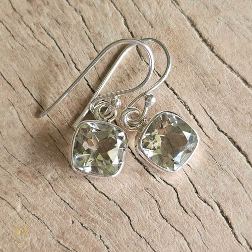 Faceted Green Amethyst (Prasiolite) Earrings | High Heart Bridge