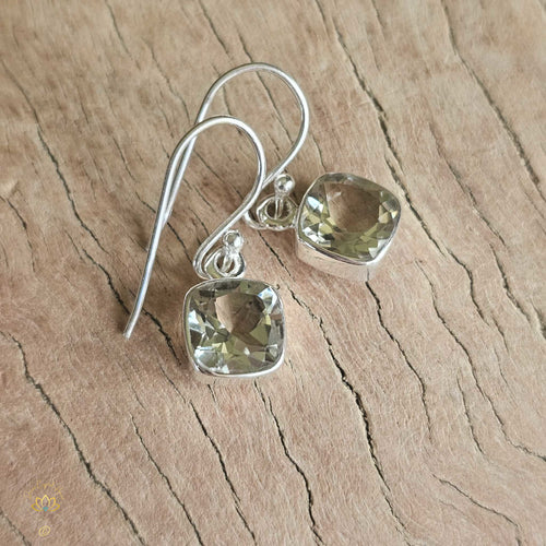 Faceted Green Amethyst (Prasiolite) Earrings | High Heart Bridge