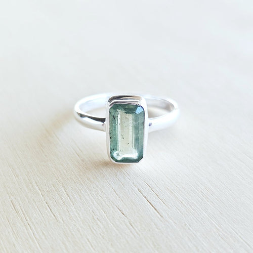 Faceted Green Kyanite Ring | Auric Thread