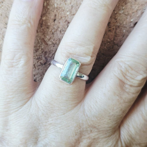 Faceted Green Kyanite Ring | Auric Thread