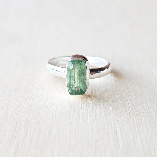 Faceted Green Kyanite Ring | Ring Of Renewal