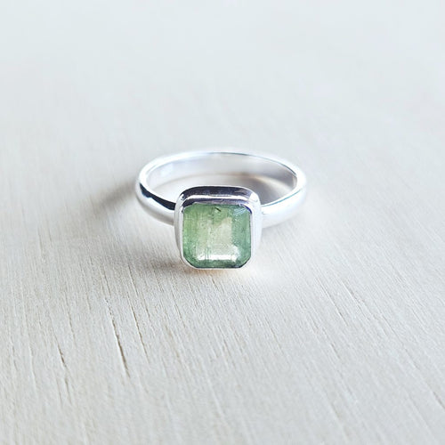 Faceted Green Kyanite Ring | Ring Of Renewal