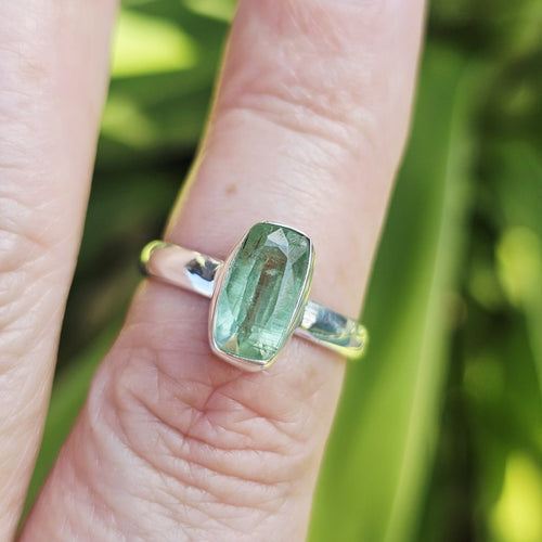 Faceted Green Kyanite Ring | Ring Of Renewal