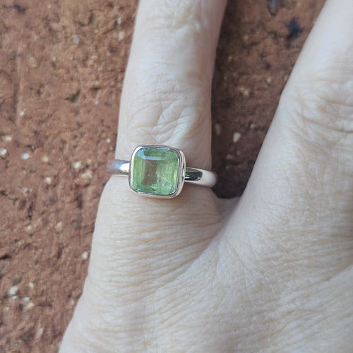 Faceted Green Kyanite Ring | Ring Of Renewal
