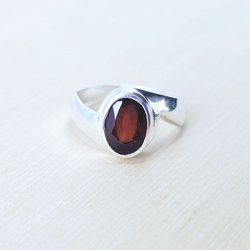Faceted Hessonite Garnet Ring | Right Here Right Now