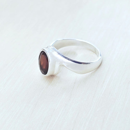Faceted Hessonite Garnet Ring | Right Here Right Now