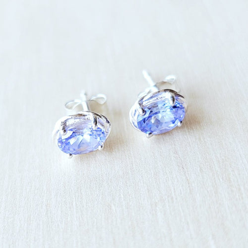 Faceted Tanzanite Studs | Quiet Blue