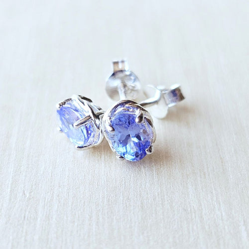 Faceted Tanzanite Studs | Quiet Blue