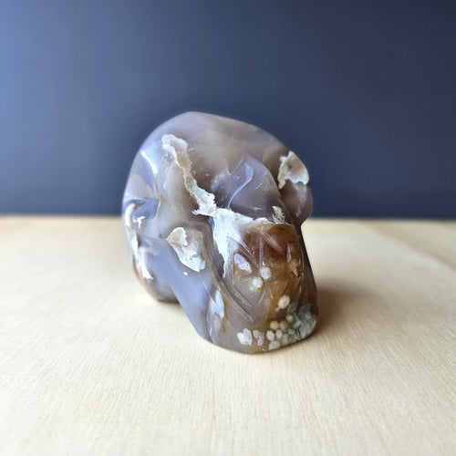 Flower Agate Skull | Petal Fire Skull