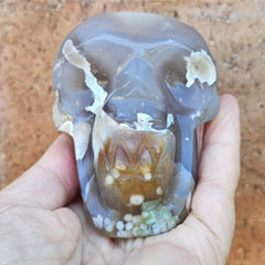 Flower Agate Skull | Petal Fire Skull