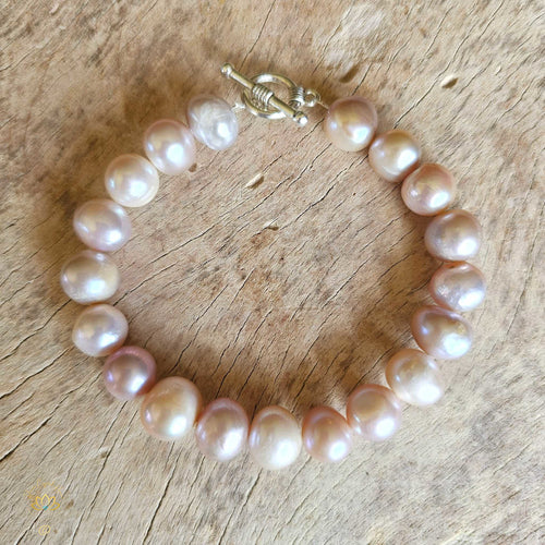 Freshwater Cultured Baroque Pearl Bracelet | Rose