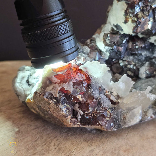 Garnet, Sphalerite & Calcite Specimen