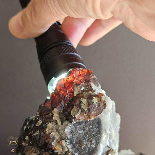 Garnet, Sphalerite & Calcite Specimen