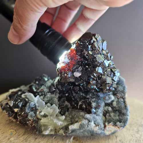 Garnet, Sphalerite & Calcite Specimen