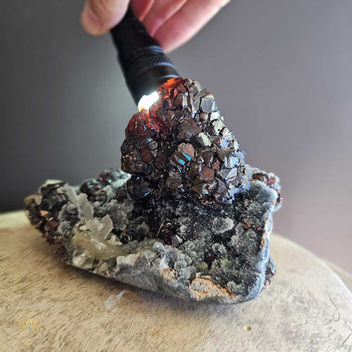 Garnet, Sphalerite & Calcite Specimen