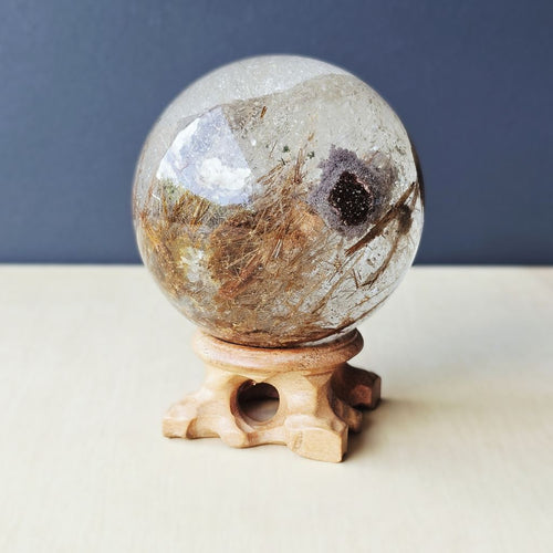 Goethite Included Quartz | Sphere 511gms