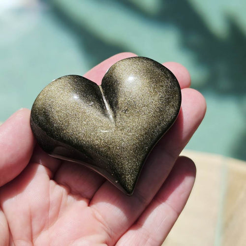 Gold Sheen Obsidian Hearts | Heart Of Gold