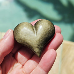 Gold Sheen Obsidian Hearts | Heart Of Gold