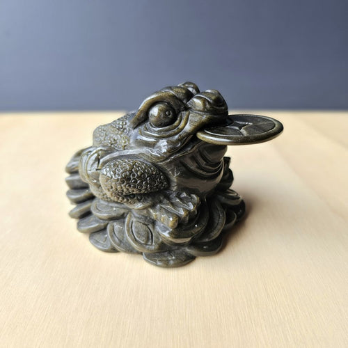 Gold Sheen Obsidian Money Toad | Intentional Fortune