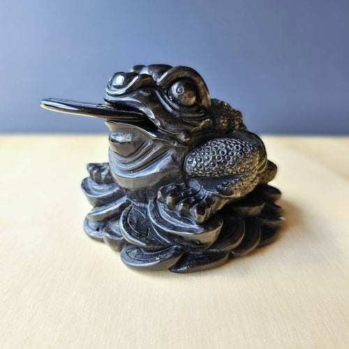 Gold Sheen Obsidian Money Toad | Midnight Fortune