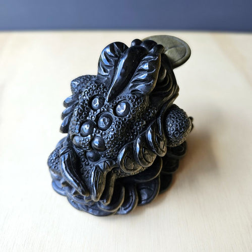 Gold Sheen Obsidian Money Toad | Midnight Fortune