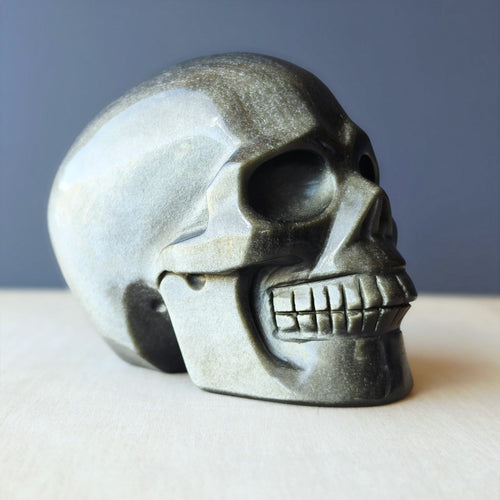 Gold Sheen Obsidian Skull | Guardian Of Energy
