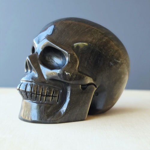 Gold Sheen Obsidian Skull | Guardian Of Energy