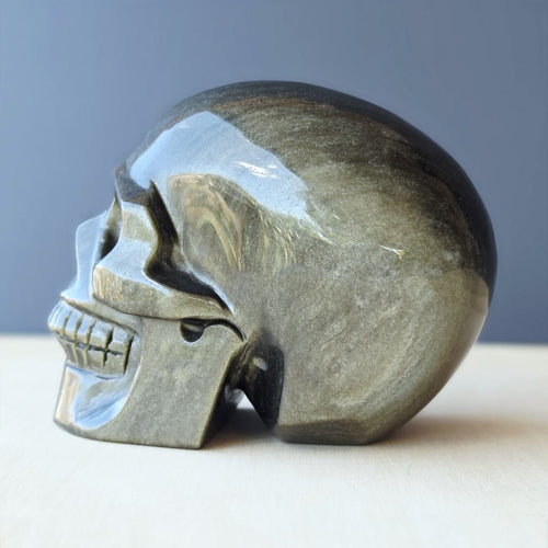 Gold Sheen Obsidian Skull | Guardian Of Energy
