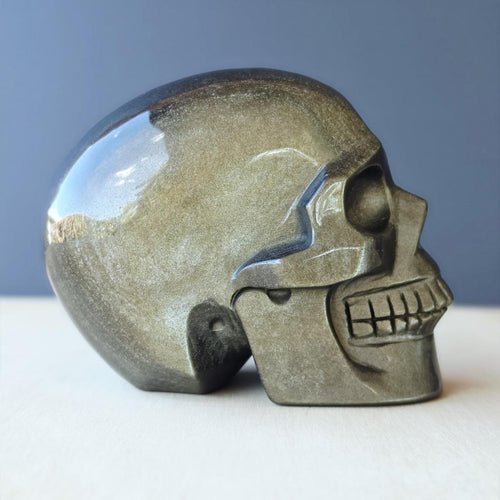 Gold Sheen Obsidian Skull | Guardian Of Energy