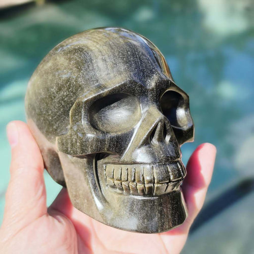 Gold Sheen Obsidian Skull | Guardian Of Energy
