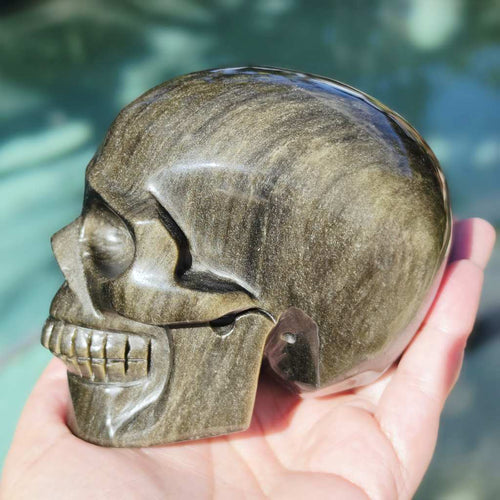 Gold Sheen Obsidian Skull | Guardian Of Energy