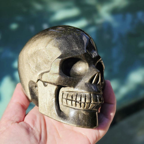 Gold Sheen Obsidian Skull | Guardian Of The Shadows