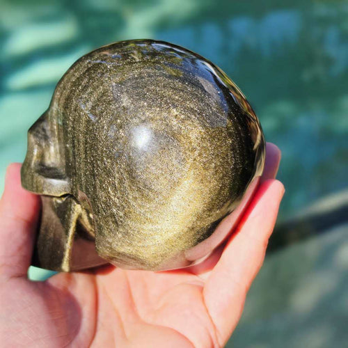 Gold Sheen Obsidian Skull | Guardian Of The Shadows