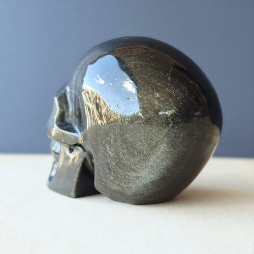 Gold Sheen Obsidian Skull | Guardian Of The Shadows